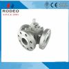 t type three way stainless steel flanged ball valve